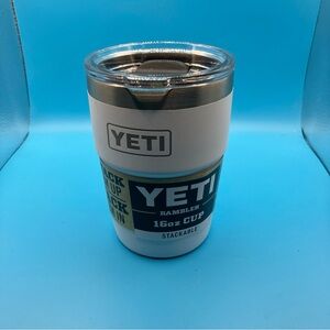 Yeti Rambler 16oz Cup in White and Silver